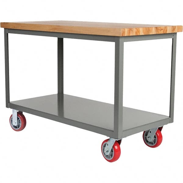 Little Giant - Mobile Work Benches Type: Butcher Block Top Length: 36 (Inch) - Benchmark Tooling