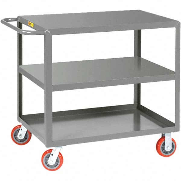 Little Giant - 2,000 Lb Capacity, 24" Wide x 36" Long x 36" High Service Cart - Steel, Polyurethane Casters - Benchmark Tooling