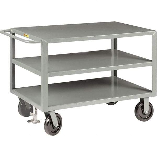 Little Giant - 5,000 Lb Capacity, 36" Wide x 72" Long x 36" High Cart - 3 Shelf, Steel, Phenolic Casters - Benchmark Tooling