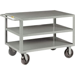 Little Giant - 5,000 Lb Capacity, 30" Wide x 48" Long x 36" High Cart - 3 Shelf, Steel, Phenolic Casters - Benchmark Tooling