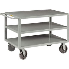 Little Giant - 5,000 Lb Capacity, 30" Wide x 60" Long x 36" High Cart - 3 Shelf, Steel, Phenolic Casters - Benchmark Tooling