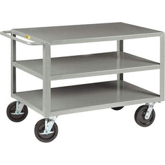 Little Giant - 5,000 Lb Capacity, 30" Wide x 48" Long x 36" High Cart - 3 Shelf, Steel, Phenolic Casters - Benchmark Tooling