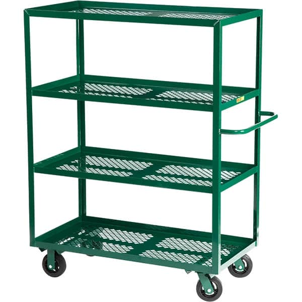 Little Giant - 1,600 Lb Capacity Steel Platform Truck - Steel Deck, 30" OAW, 60" Platform Length, Mold On Rubber Casters - Benchmark Tooling