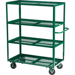Little Giant - 1,600 Lb Capacity Steel Platform Truck - Steel Deck, 24" OAW, 48" Platform Length, Mold On Rubber Casters - Benchmark Tooling