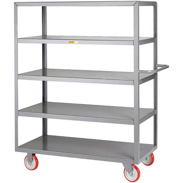 Little Giant - 1,200 Lb Capacity, 24" Wide x 36" Long x 61-1/2" High Service Cart - 5 Shelf, Steel, Polyurethane Casters - Benchmark Tooling