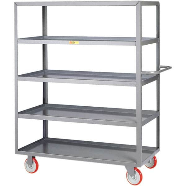 Little Giant - 1,200 Lb Capacity, 24" Wide x 48" Long x 62" High Service Cart - 5 Shelf, Steel, Polyurethane Casters - Benchmark Tooling