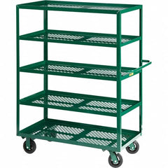 Little Giant - 2,000 Lb Capacity Steel Platform Truck - Steel Deck, 30" OAW, 60" Platform Length, Mold On Rubber Casters - Benchmark Tooling