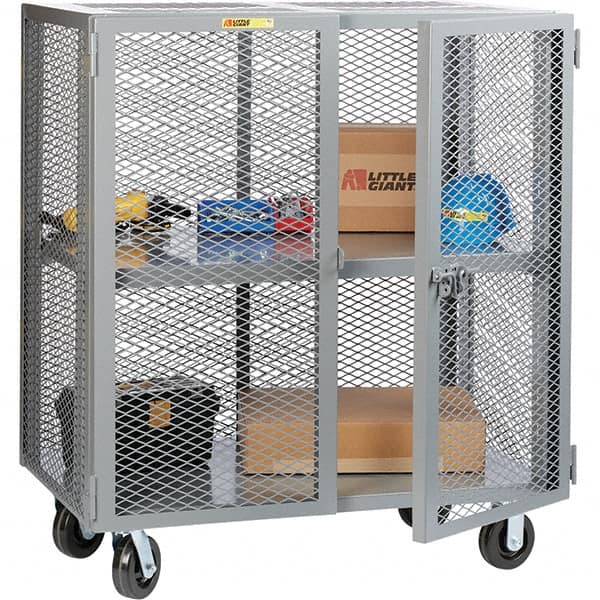 Little Giant - 1 Shelf Mobile Storage Cabinet - Steel, 61" Wide x 27" Deep x 57" High - Benchmark Tooling