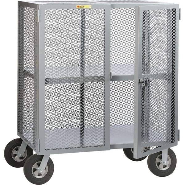 Little Giant - 1,500 Lb Capacity, 1 Shelf, Security Cart - 27" Long x 49" Wide x 61" High - Benchmark Tooling