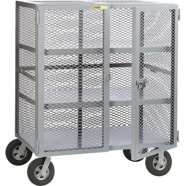Little Giant - 1,500 Lb Capacity, 2 Shelf, Security Cart - 27" Long x 60" Wide x 61" High - Benchmark Tooling
