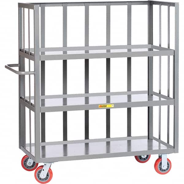 Little Giant - 3,600 Lb Capacity, 3 Shelf, 3-Sided Truck - 60" Long x 30" Wide x 57" High - Benchmark Tooling