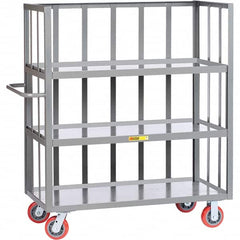 Little Giant - 3,600 Lb Capacity, 3 Shelf, 3-Sided Truck - 60" Long x 24" Wide x 57" High - Benchmark Tooling