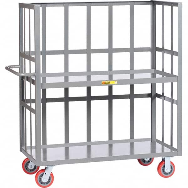 Little Giant - 3,600 Lb Capacity, 2 Shelf, 3-Sided Truck - 48" Long x 24" Wide x 57" High - Benchmark Tooling