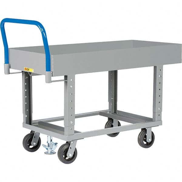 Little Giant - 2,000 Lb Capacity Steel Platform Truck - Steel Deck, 24" OAW, 49-1/2" Platform Length, Mold On Rubber Casters - Benchmark Tooling