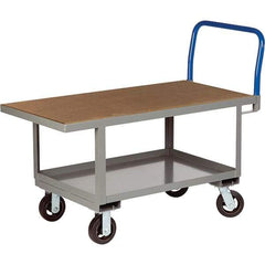 Little Giant - 2,000 Lb Capacity Steel Platform Truck - Steel Deck, 30" OAW, 60" Platform Length, Mold On Rubber Casters - Benchmark Tooling