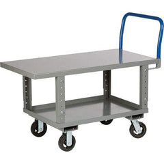Little Giant - 2,000 Lb Capacity Steel Platform Truck - Steel Deck, 24" OAW, 49-1/2" Platform Length, Mold On Rubber Casters - Benchmark Tooling