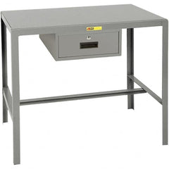 Little Giant - 48 Wide x 24" Deep x 36" High, Steel Machine Work Table with Drawer - Fixed Legs - Benchmark Tooling