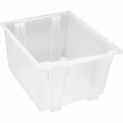 Quantum Storage - 75 Lb Load Capacity Clear Polypropylene Tote Container - Stacking, Nesting, 16" Long x 19-1/2" Wide x 23" High - Benchmark Tooling