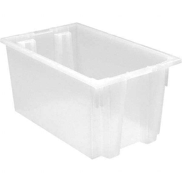 Quantum Storage - 90 Lb Load Capacity Clear Polypropylene Tote Container - Stacking, Nesting, 12" Long x 15-1/2" Wide x 23" High - Benchmark Tooling