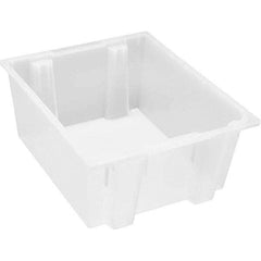 Quantum Storage - 45 Lb Load Capacity Clear Polypropylene Tote Container - Stacking, Nesting, 10" Long x 19-1/2" Wide x 23" High - Benchmark Tooling