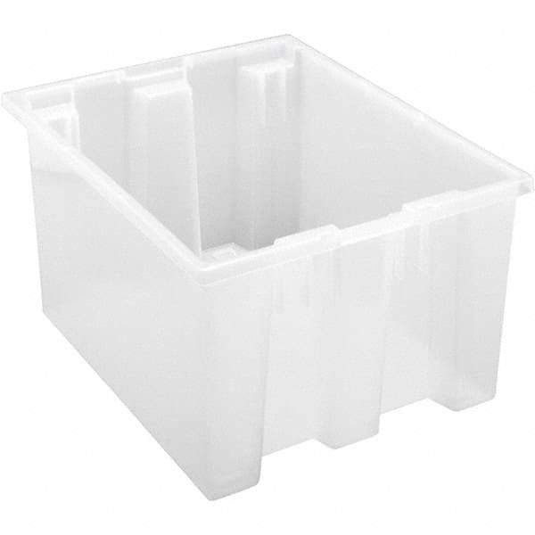 Quantum Storage - 65 Lb Load Capacity Clear Polypropylene Tote Container - Stacking, Nesting, 10" Long x 15-1/2" Wide x 19-1/2" High - Benchmark Tooling