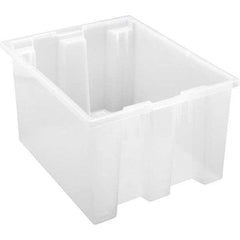 Quantum Storage - 65 Lb Load Capacity Clear Polypropylene Tote Container - Stacking, Nesting, 10" Long x 15-1/2" Wide x 19-1/2" High - Benchmark Tooling