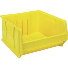 Quantum Storage - 225 Lb Load Capacity Yellow Polypropylene Tote Container - Stacking, 12" Long x 22-1/2" Wide x 23.9" High - Benchmark Tooling