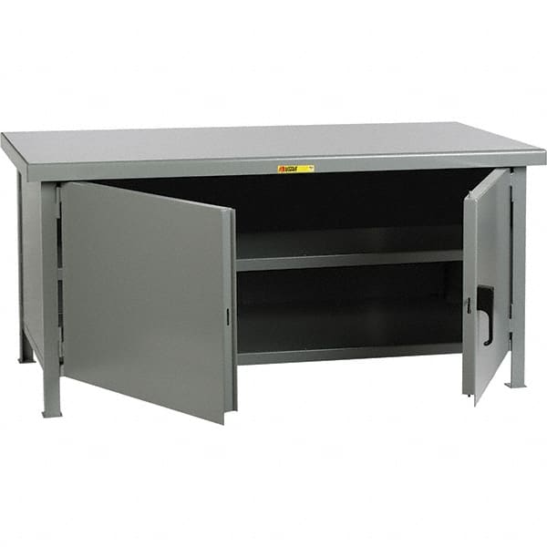 Little Giant - 1 Shelf Storage Cabinet - Steel, 72" Wide x 30" Deep x 34" High - Benchmark Tooling