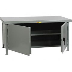 Little Giant - 1 Shelf Storage Cabinet - Steel, 60" Wide x 30" Deep x 34" High - Benchmark Tooling