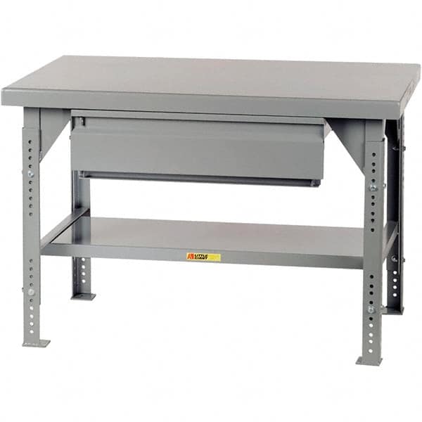 Little Giant - 72 Wide x 36" Deep x 37" High, Steel Workbench - Adjustable Height Legs - Benchmark Tooling