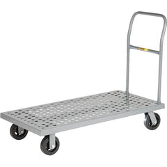 Little Giant - 1,600 Lb Capacity Steel Platform Truck - Steel Deck, 24" OAW, 36" Platform Length, Mold On Rubber Casters - Benchmark Tooling