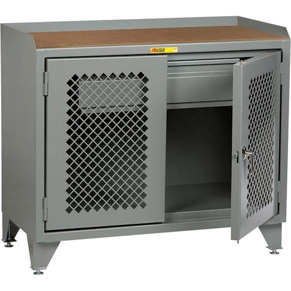 Little Giant - 2,000 Lb Capacity, 1 Drawer Mobile Cabinet Bench - 24" Wide x 43" High - Benchmark Tooling
