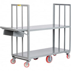 Little Giant - 2,000 Lb Capacity, 24" Wide x 48" Long x 58" High Order Picking Cart - Steel, Polyurethane Casters - Benchmark Tooling