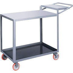 Little Giant - 1,200 Lb Capacity, 18" Wide x 32" Long x 40" High Order Picking Cart - 2 Shelf, Steel, Polyurethane Casters - Benchmark Tooling