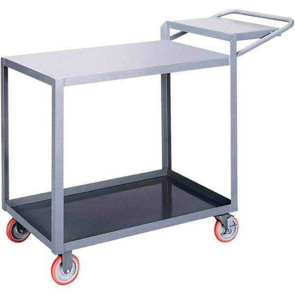Little Giant - 1,200 Lb Capacity, 24" Wide x 36" Long x 40" High Order Picking Cart - 2 Shelf, Steel, Polyurethane Casters - Benchmark Tooling