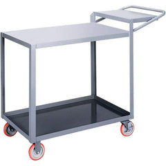 Little Giant - 1,200 Lb Capacity, 24" Wide x 48" Long x 40" High Order Picking Cart - 2 Shelf, Steel, Polyurethane Casters - Benchmark Tooling