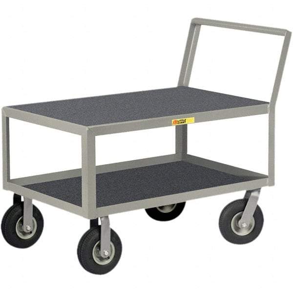 Little Giant - 1,200 Lb Capacity, 24" Wide x 48" Long x 38" High Instrument Cart - 2 Shelf, Steel, Pneumatic Casters - Benchmark Tooling