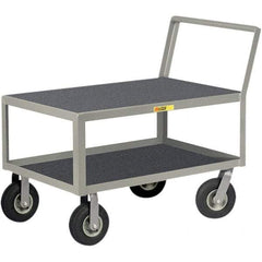Little Giant - 1,200 Lb Capacity, 24" Wide x 36" Long x 38" High Instrument Cart - 2 Shelf, Steel, Pneumatic Casters - Benchmark Tooling