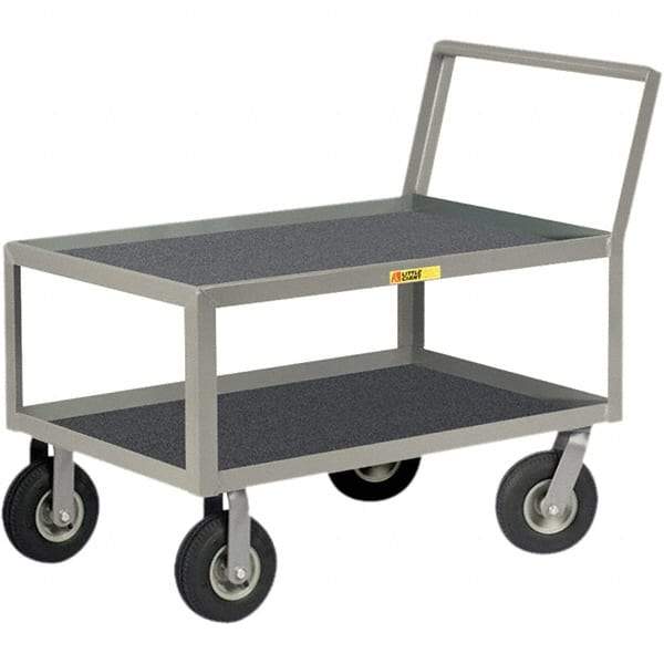 Little Giant - 1,200 Lb Capacity, 24" Wide x 48" Long x 38" High Instrument Cart - 2 Shelf, Steel, Pneumatic Casters - Benchmark Tooling
