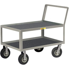 Little Giant - 1,200 Lb Capacity, 24" Wide x 48" Long x 38" High Instrument Cart - 2 Shelf, Steel, Pneumatic Casters - Benchmark Tooling