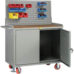 Little Giant - 3,600 Lb Capacity Mobile Workbench with Pegboard Panel - 48" Wide x 43-1/2" High - Benchmark Tooling