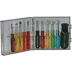 Xcelite - Screwdriver Sets Screwdriver Types Included: Nut Drivers; Phillips; Slotted Number of Pieces: 11 - Benchmark Tooling