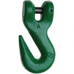 Campbell - Eye Hooks; Material: Alloy Steel ; Load Capacity (Lb.): 22,600 ; Chain Grade: 100 ; Hook Throat (Inch): 25/32 ; Reach (Decimal Inch): 4.44 ; Eye Inside Diameter (Decimal Inch): 0.72 - Exact Industrial Supply