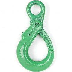 Campbell - Eye Hooks; Material: Alloy Steel ; Load Capacity (Lb.): 8,800 ; Chain Grade: 100 ; Hook Throat: 1.06 (Decimal Inch); Reach (Decimal Inch): 6.50 ; Eye Inside Diameter (Decimal Inch): 1.38 - Exact Industrial Supply