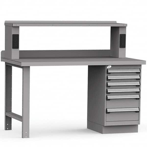 Stationary Workbench: Modern Gray 1,100 lb Capacity