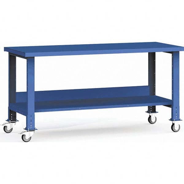 Rousseau Metal - Mobile Work Benches Type: Mobile Workbench Length: 72 (Inch) - Benchmark Tooling
