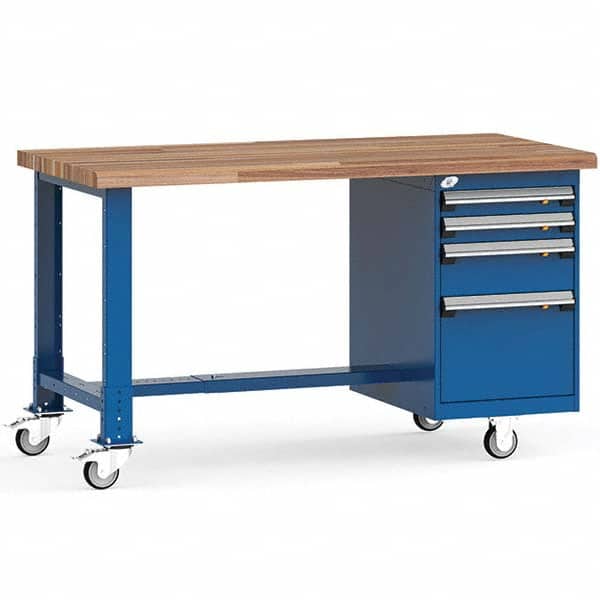 Rousseau Metal - Mobile Work Benches Type: Mobile Workbench Length: 60 (Inch) - Benchmark Tooling