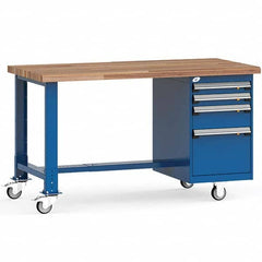 Rousseau Metal - Mobile Work Benches Type: Mobile Workbench Length: 60 (Inch) - Benchmark Tooling