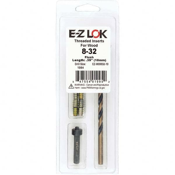 E-Z LOK - Thread Repair Kits Insert Thread Size (Inch): #8-32 Includes Drill: Yes - Benchmark Tooling