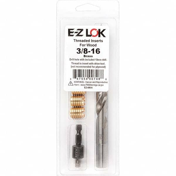 E-Z LOK - Thread Repair Kits Insert Thread Size (Inch): 3/8-16 Includes Drill: Yes - Benchmark Tooling